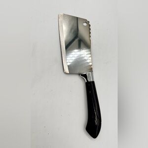 Vintage Ginsu 5" Stainless Butcher Meat Cleaver Classic Brown Handle